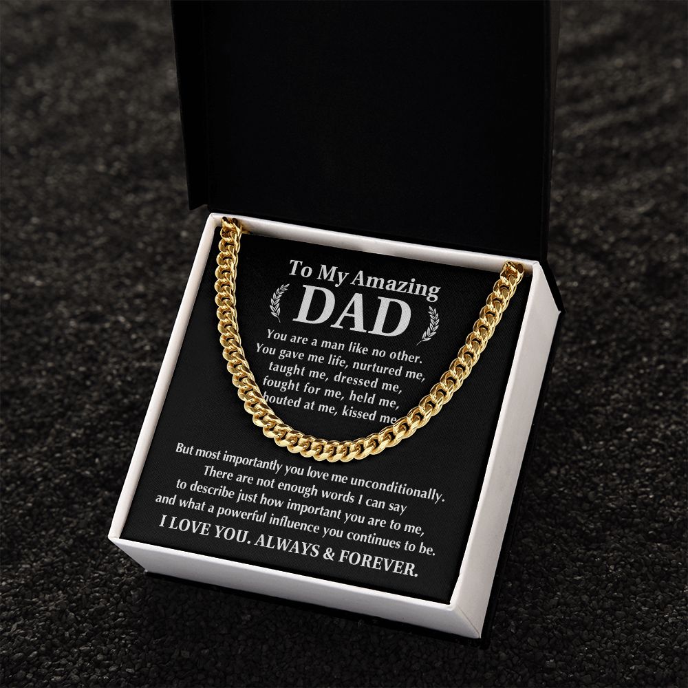 To My Amazing Dad - Cuban Link Chain