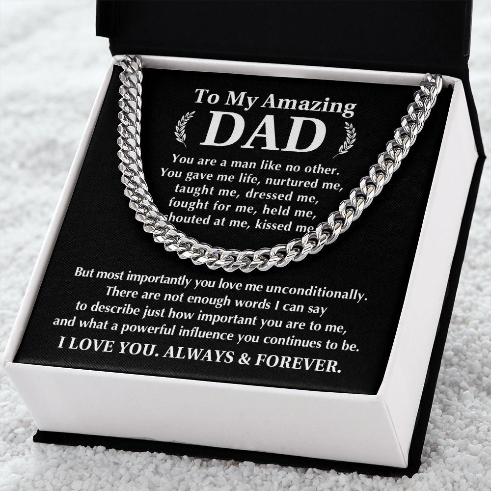 To My Amazing Dad - Cuban Link Chain