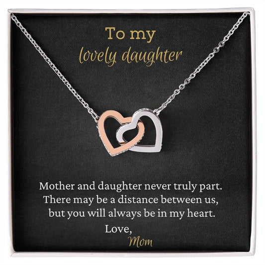 To My Lovely Daughter - Interlocking Hearts Necklace