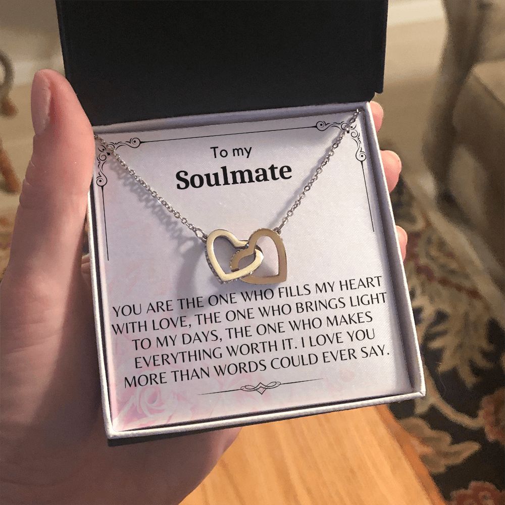 To My Soulmate - Interlocking Hearts Necklace