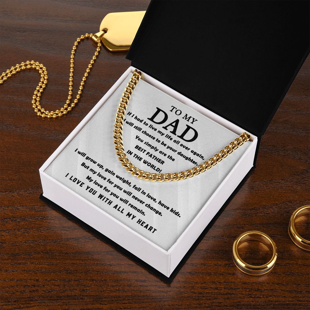 All My Heart To My Dad - Cuban Link Chain