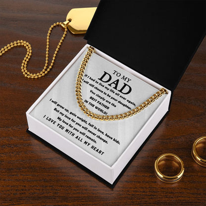 All My Heart To My Dad - Cuban Link Chain