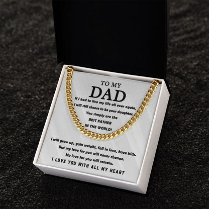 All My Heart To My Dad - Cuban Link Chain