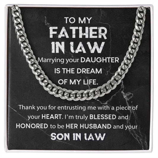 To My Father In Law - Cuban Link Chain