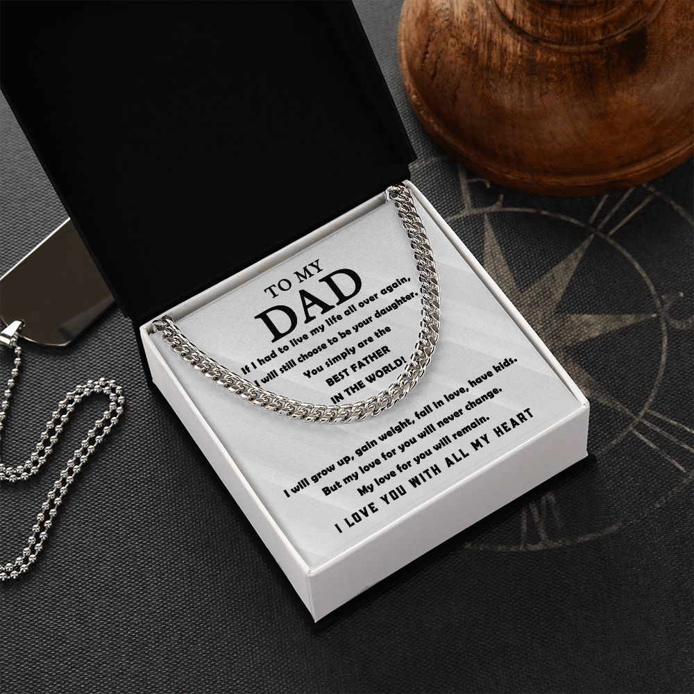 All My Heart To My Dad - Cuban Link Chain