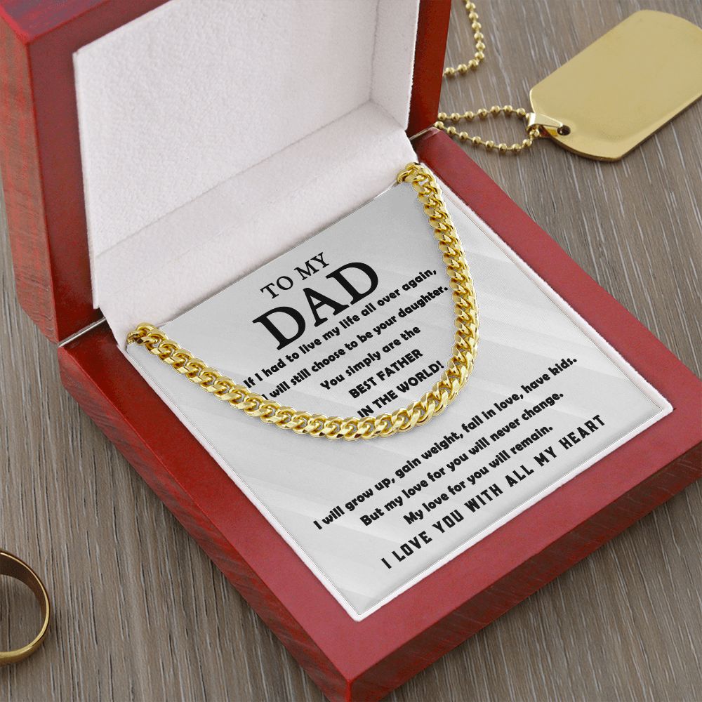 All My Heart To My Dad - Cuban Link Chain