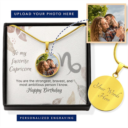 Personalized Capricorn Necklace with Your Photo