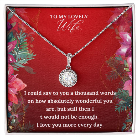 To My Lovely Wife - Christmas Eternal Hope Necklace (Red)