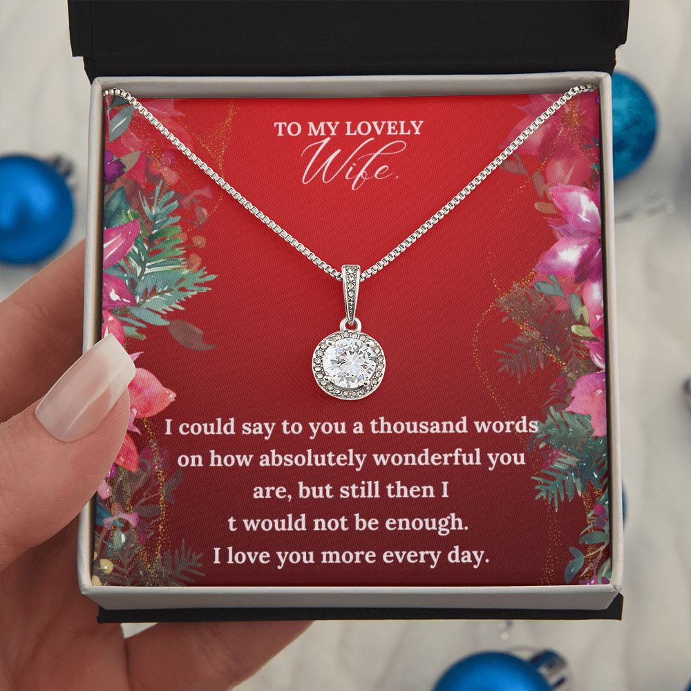 To My Lovely Wife - Christmas Eternal Hope Necklace (Red)