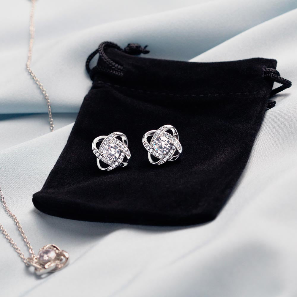 To My Loving Mom - Love Knot Necklace and Earrings Set