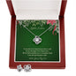 To My Little Sister - Christmas Love Knot Earring & Necklace Set (Green)
