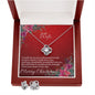To My Wife - Christmas Love Knot Earring & Necklace Set (Red)