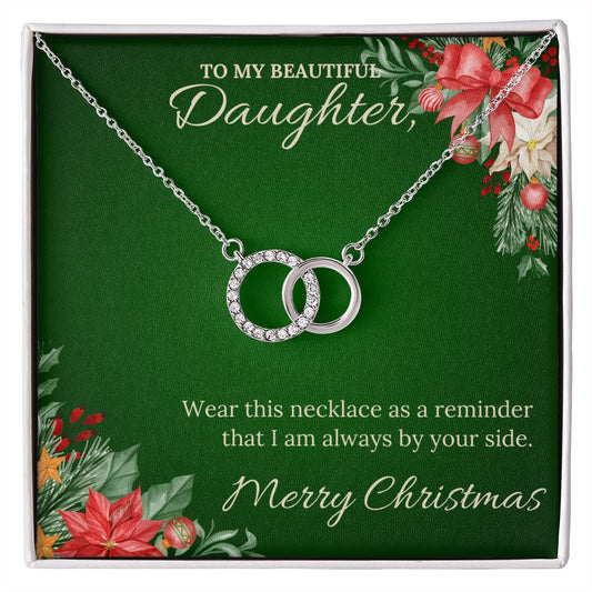 To My Beautiful Daughter - Christmas Perfect Pair Necklace (Green)