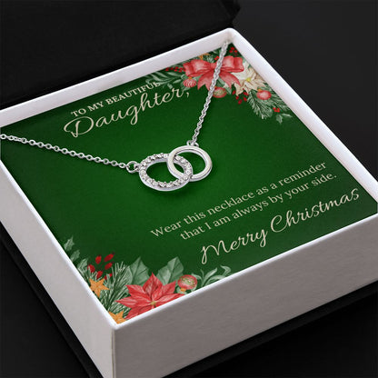 To My Beautiful Daughter - Christmas Perfect Pair Necklace (Green)