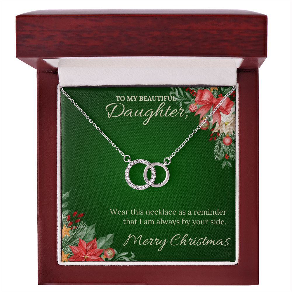 To My Beautiful Daughter - Christmas Perfect Pair Necklace (Green)