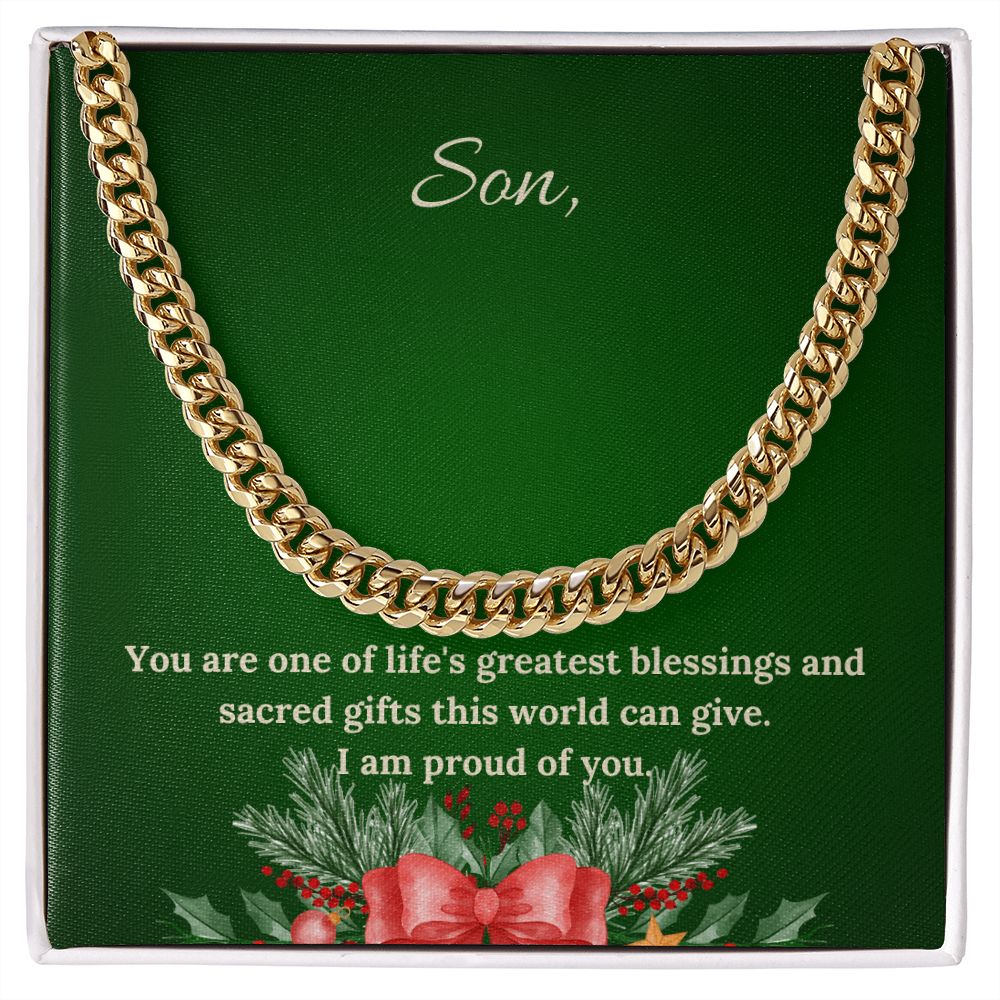 For Son - Christmas Cuban Link Chain