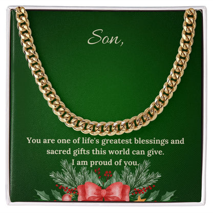 For Son - Christmas Cuban Link Chain