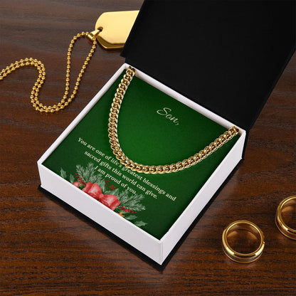 For Son - Christmas Cuban Link Chain