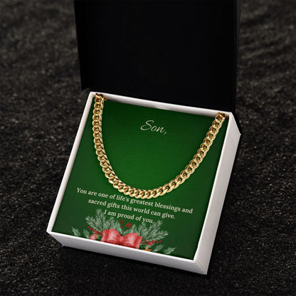 For Son - Christmas Cuban Link Chain