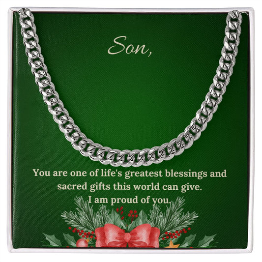 For Son - Christmas Cuban Link Chain