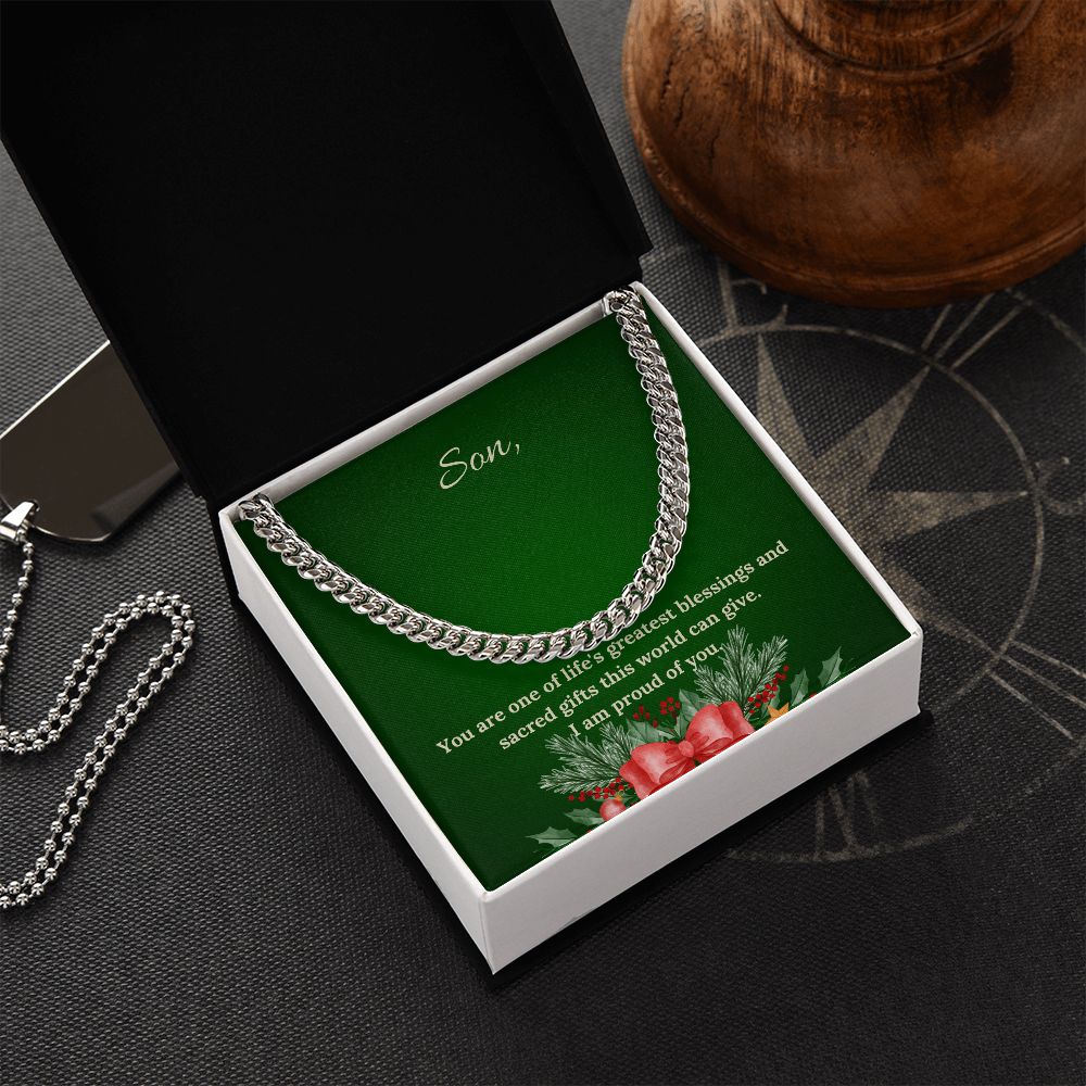 For Son - Christmas Cuban Link Chain
