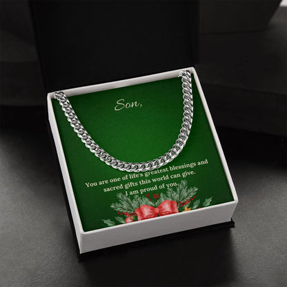 For Son - Christmas Cuban Link Chain