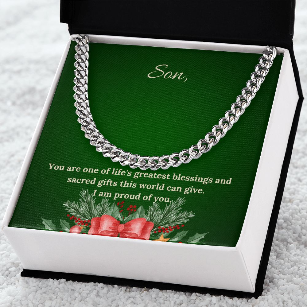 For Son - Christmas Cuban Link Chain