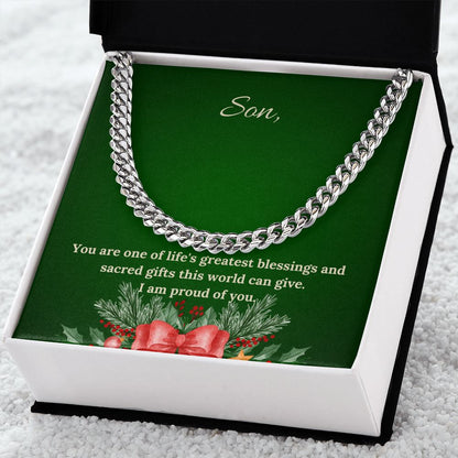 For Son - Christmas Cuban Link Chain