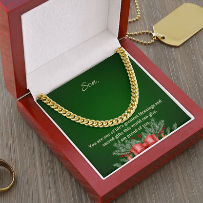 For Son - Christmas Cuban Link Chain