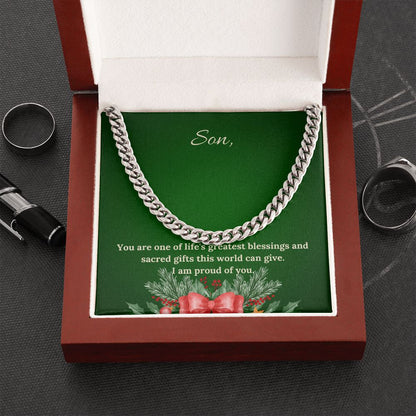 For Son - Christmas Cuban Link Chain