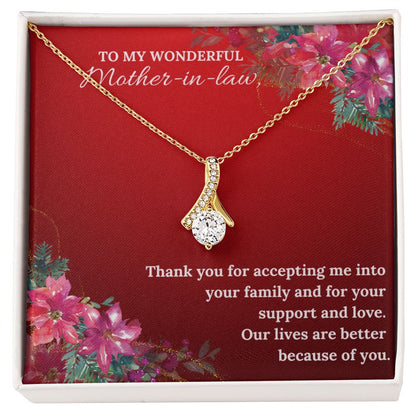 To My Wonderful Mother-In-Law - Christmas Alluring Beauty Necklace