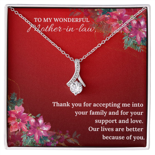 To My Wonderful Mother-In-Law - Christmas Alluring Beauty Necklace
