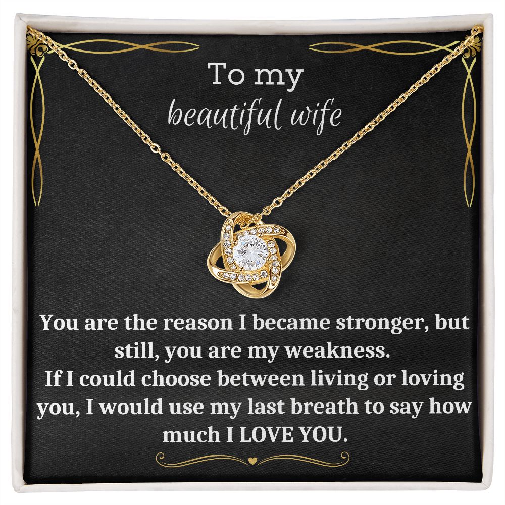 To My Beautiful Wife - Love Knot Necklace