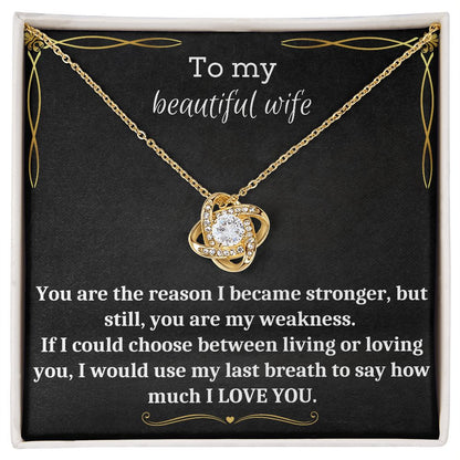 To My Beautiful Wife - Love Knot Necklace