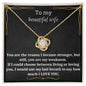 To My Beautiful Wife - Love Knot Necklace