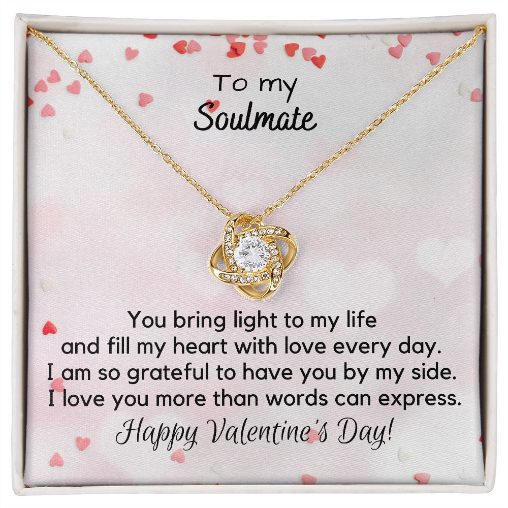 To My Soulmate - Valentine' Day Love Knot Necklace
