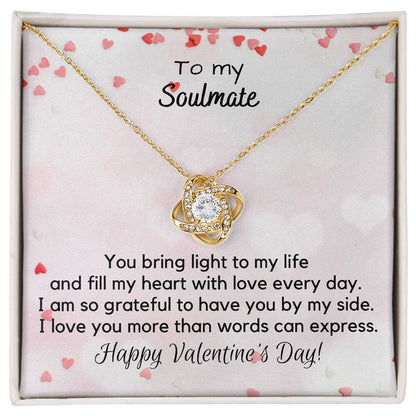 To My Soulmate - Valentine' Day Love Knot Necklace