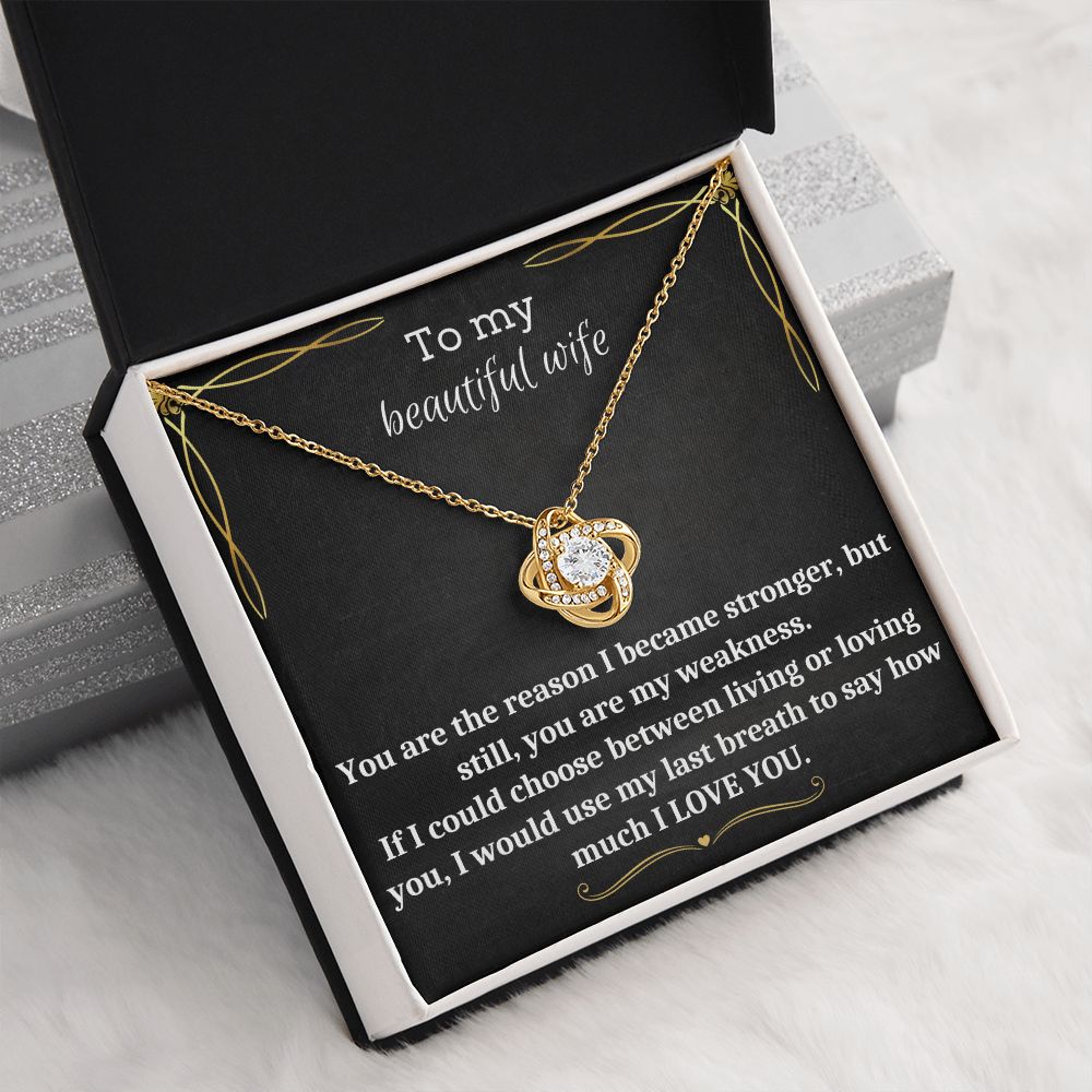To My Beautiful Wife - Love Knot Necklace