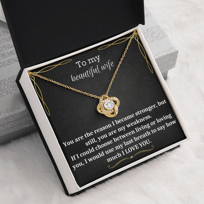 To My Beautiful Wife - Love Knot Necklace