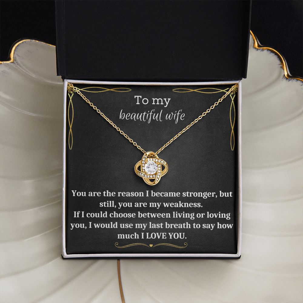 To My Beautiful Wife - Love Knot Necklace