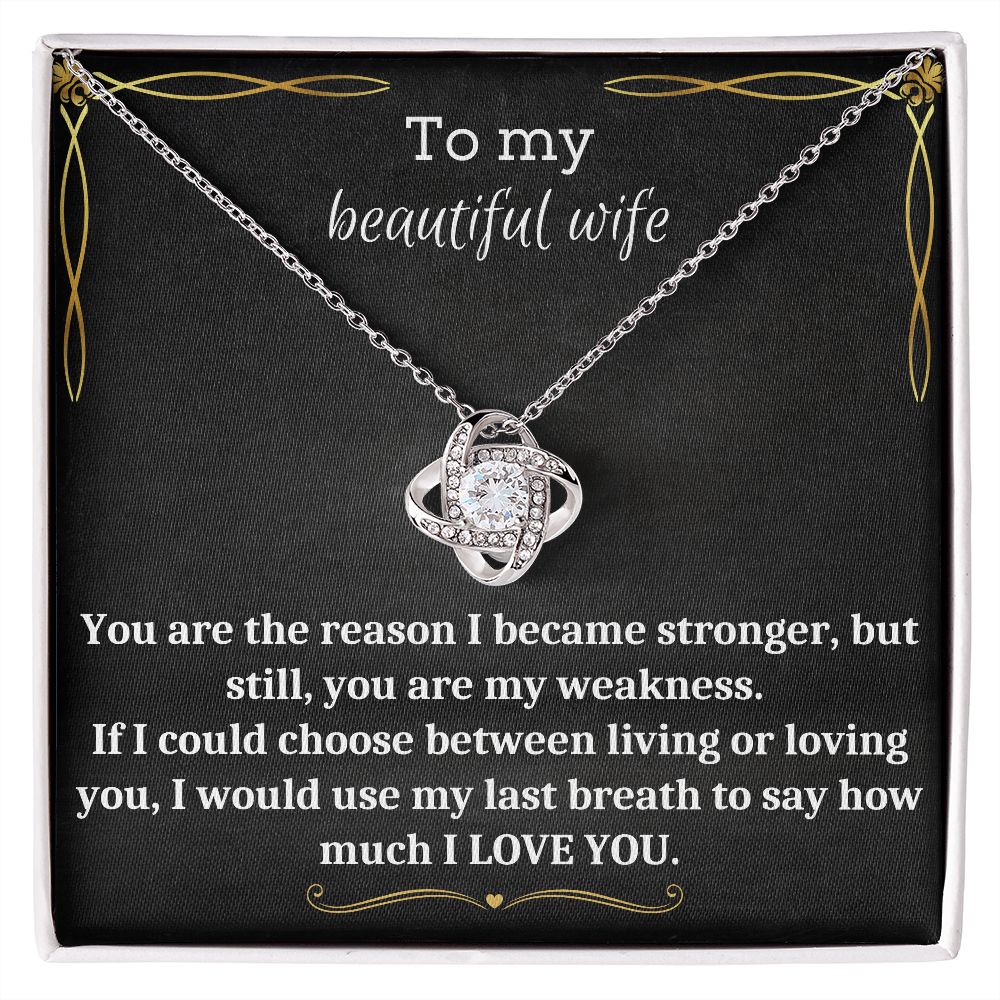To My Beautiful Wife - Love Knot Necklace