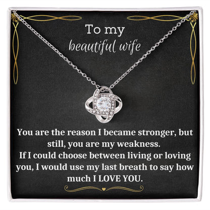 To My Beautiful Wife - Love Knot Necklace