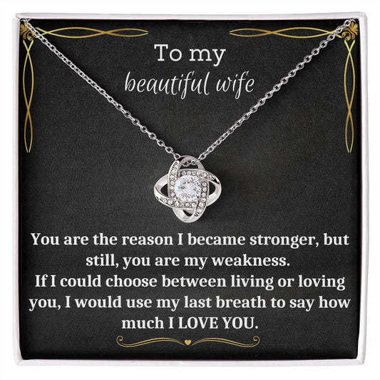 To My Beautiful Wife - Love Knot Necklace