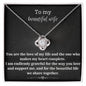 To My Beautiful Wife - Love Knot Necklace