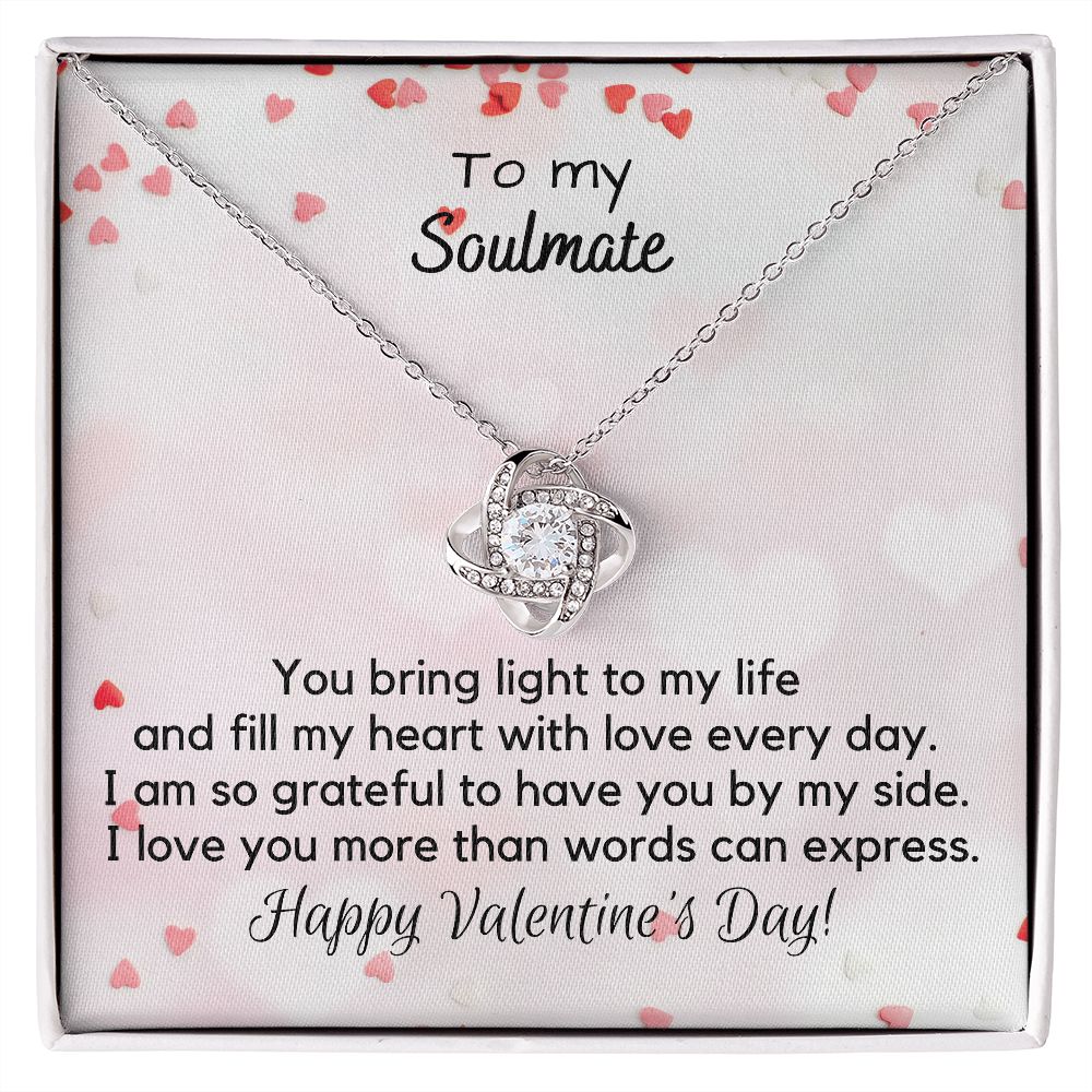 To My Soulmate - Valentine' Day Love Knot Necklace