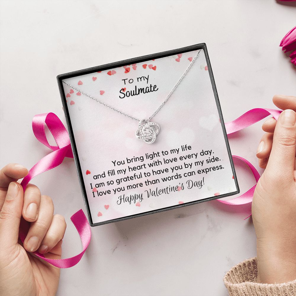 To My Soulmate - Valentine' Day Love Knot Necklace