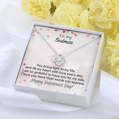 To My Soulmate - Valentine' Day Love Knot Necklace