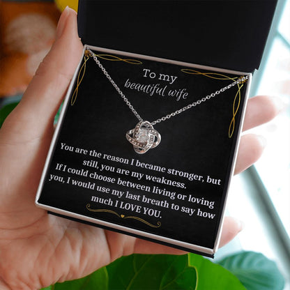 To My Beautiful Wife - Love Knot Necklace