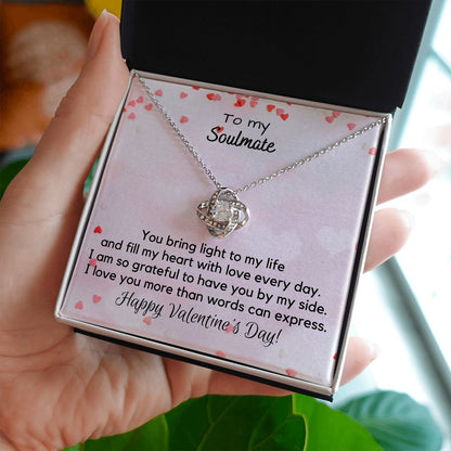 To My Soulmate - Valentine' Day Love Knot Necklace