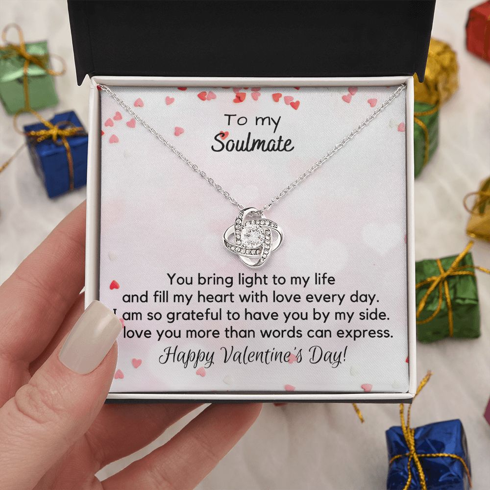 To My Soulmate - Valentine' Day Love Knot Necklace
